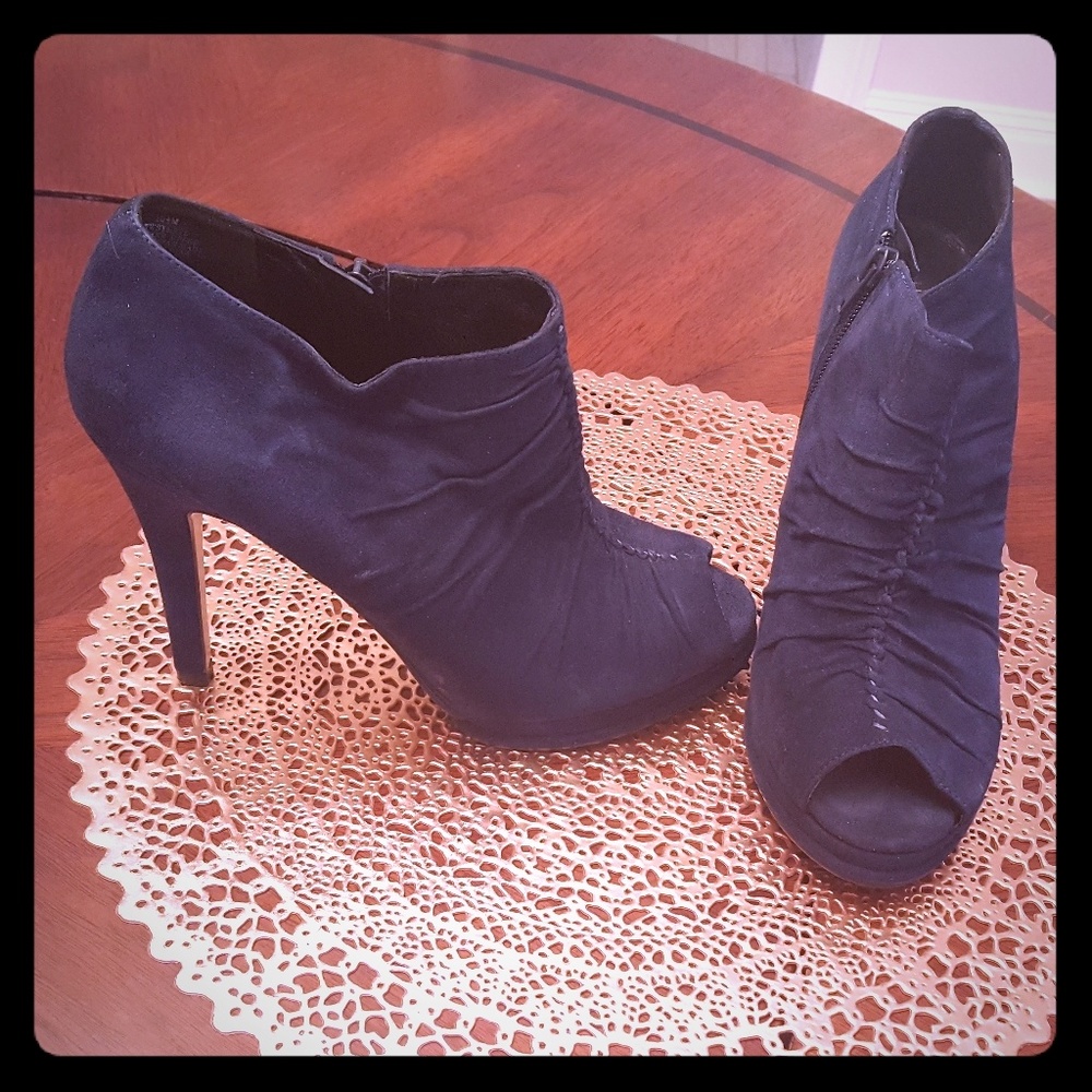 Blue Suede Booties